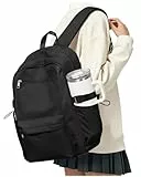 BOXSAM Schulrucksack Teenager Mädchen Schultasche Leichter Rucksack für Die Schule Teenager Mädchen Jungen Casual Daypacks Wasserdichter College School Bag Womens Backpack Aesthetic Schwarz.