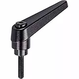 HALDER 24400.0044 Verstellbare Klemmhebel, Schwarz, d1=14 mm / d2=M5 / l1=12 mm