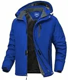 Zzkouine Winterjacke Herren Skijacke Warm Wasserdicht Outdoor jacken für Männer Winddicht Snowboardjacke mit Abnehmbarer Kapuze-Königsblau-3XL