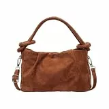 Kaeltsyn Koreanische Damen Umhängetasche, verschleißfeste PU Umhängetasche mit verstellbarem Riemen und Schnellzugriffstaschen, trendige plissierte Schultertasche für Damen