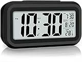 Wecker Digital, KinderWecker mit Temperatur, Schlummerfunktion, Reisewecker Tischuhr mit Großes LED-Zahlendisplay, Digital Uhr Einschulung Geschenk