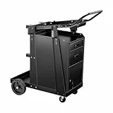 VEVOR Mobiler Werkstattwagen, Schweißwagen mit 2 Schubladen & abschließbarem Schrank, 158 kg Gewichtskapazität, 360° schwenkbare Räder, Schweißgerätewagen für MIG-Schweißgerät, Plasmaschneider