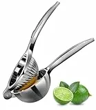 Rekix Zitronenpresse, Zitruspresse, Saftpresse Manuell, Zitronenpresse Handpresse, Limettenpresse Klein, Lemon Squeezer, Citrus Juicer, Entsafter, Zitronenscheibenpresse, Bar Cocktail Zubehör, Silber