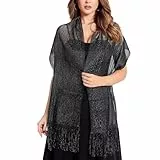 KALOEY Stola Damen Festlich Fur Abendkleid Funkelnde Metallische Abendkleid Hochzeit Pashmina Geschenkf