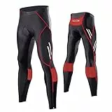 MEETWEE Herren Radlerhose Lange Fahrradhose, Kompression Radhose Leggings Radsport Hose für Männer Elastische Atmungsaktive 3D Schwamm Sitzpolster