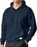 JMIERR Herren Hoodie mit Taschen Freizeit Baumwolle Sweatshirts 2024 Langarm Kordelzug Kapuzenpullovers Blau M