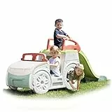 Smoby Life - Adventure Car - Spielauto mit Lenkrad aus 78% Recyclingmaterial, Rutsche & Sandkasten - Multi-Aktivitäten - Ab 18 Monate