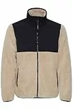 11 Project Pijke Herren Sweatjacke Cardigan Jacke Mit Teddy-Futter mit Stehkragen, Größe:XXL, Farbe:Oatmeal (130401)