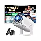 Mini Beamer 4K Full HD 1080P [2026 Modell] Projektor Tragbarer mit WiFi 6 und Bluetooth 5.2 & 270° Dreh Smart Projector mit Automatische Trapezkorrektur/HDMI/TV Stick/Memory Stick/Laptop, Weiß