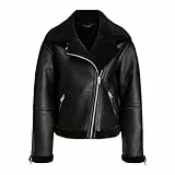 Jack & Jones Damen Jxlee Aviator Faux Shearling JKT OTW Sn Jacke, Schwarz, M
