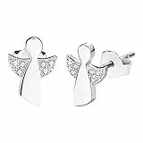 F.ZENI Schutzengel Ohrringe Damen 925 Sterling Silber Ohrstecker Zirkonia Engel Glücksbringer Schmuck für Mädchen Frauen mit Geschenkbox