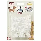 Hama Perlen 4572 Kleine Stiftplatten 3er Set für Midi Bügelperlen mit Durchmesser 5 mm, Motive Elefant, Pinguin und Hund in weiß, kreativer Bastelspaß für Groß und Klein, bunt