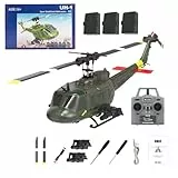 Kopeetechy C032 UH-1 Huey Ferngesteuerter Hubschrauber, 1/48 Scale Flybarless RC Helikopter mit Optical Flow Positioning mit Höhenhaltung & Optical Flow Geschenk für Militärische Enthusiasten