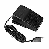 Annadue USB Einzel Fußschalter Aktion Schalter Tastaturpedal, Mechanischer USB Einzelpedalschalter, Programmierbare Computertastatur Maus mit 2 M Kabel.