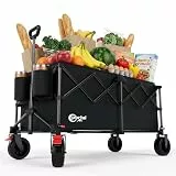 Portal Bollerwagen faltbar 300L XXL Große Ladefläche 150kg belastbar Handwagen mit Getränkehalter Transportwagen Leiterwagen klappbar Strandwagen Faltwagen für Garten Camping Festival