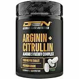 L-Arginin + L-Citrullin Ultra Tabs - 300 Tabletten mit 1100 mg - Hochdosierte Kombination aus L-Arginin Base & L-Citrullin Malat 2:1- Vegan