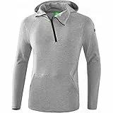ERIMA Herren Hoodie Kapuzensweat, hellgrau melange/schwarz, L, 2071911