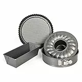 Original Kaiser Gourmet Backformen Set 4-teilig, Backset mit 3 Kuchenformen antihaftbeschichtet, Springform mit Flach- und Rohrboden, Tortenform, Kastenform