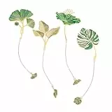 4 Stück Metall-Lesezeichen - Vintage Ketten Mit Attraktiven Leaf und Blumen Designs - Buch Schmücken Lesezubehör für Sammler, Buchliebhaber, Lehrer und Studenten