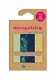 Décopatch DP041C - Packung Mix Patch, mit 4 Blatt Décopatch-Papier 30x40 cm, Goldener Pfau, gemischte Sortierung, geeignet ab 5 Jahren, 1 Pack