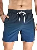 Arcweg Herren Badeshorts mit Ultralight Badehose & Schwimmhose für Männer, Schnelltrocknend & Atmungsaktiv – Perfekt für Pool, Meer, Strandurlaub und Freizeit Schwarz + Marineblau XL(EU)