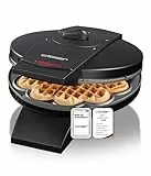 Cloer 1620 Waffeleisen für klassische Herzwaffeln, 930 W, Waffelgröße 15,5 cm, stufenlos wählbarer Bräunungsgrad, schwarz