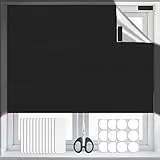 Fenster Verdunkelung, 100% Fenster Abdunkeln, Dachfenster Verdunkelung ohne Bohren, Sonnenschutz Verdunkelungsrollo, Verdunklungsstoff mit Klettband für Familie Reisen (300 * 145 - Silver Back)