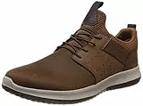 Skechers Herren Delson Axton Sneakers, Dark Brown Leather, 46 EU