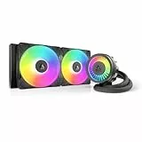 ARCTIC Liquid Freezer III Pro 280 A-RGB - Wasserkühlung PC, AIO CPU Wasserkühler, 2x140 mm, 38 mm Radiator, PWM-Pumpe, VRM-Lüfter, AMD AM5/AM4, Intel LGA1851/1700 Contact Frame - Schwarz
