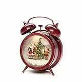 Konstsmide LED Wecker mit Weihnachtsmann und Kind, wassergefüllt, mit 5h Timer, mit 8 klassischen Weihnachtsliedern, 1 warm weiße Diode, batteriebetrieben, Innen - 4375-550