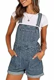 Sovoyontee Damen Jean Shortalls Klassische Verstellbare Träger Denim Bib Overalls Shorts Strampler Sommer Jumpsuits Indigo M