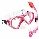 Schnorchelset Kinder, Taucherbrille Kinder mit Schnorchel Anti Leck Anti Fog HD Tauchmasken Dry Schnorchel für 4-13 Jahren Jungen Mädchen