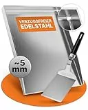 AMZBBQ® Premium Plancha Set - 40 x 30 cm - ca. 5 mm massiver Edelstahl - 20% stärker als herkömmliche Planchas - Grillplatte für Gas & Kohlegrill - Grillzubehör Geschenk für Männer inkl. Grillspachtel