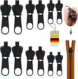 Reissverschluss Reparatur Set Ersatz, 3 Größen Abnehmbare Reisverschluss-zipper Ersatz, Reißverschluss Reparaturset für Jacken, Rucksäcke,Ohne Zusatzwerkzeuge Einfach Montierbar,zipper pull (12)