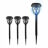 Relaxdays Solarlampen 4er Set LED Gartenleuchten, schwarz/transparent