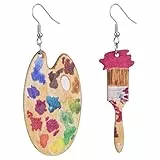 CALLARON Statement Ohrringe Damen Holz Baumelnd Leichte Bunte Ohrschmuck Party-Ohrringe Kreatives Design Schmuck FüR Bankette Alltagskleidung Geschenk