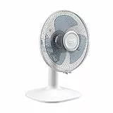 Rowenta Essential VU2330 Tischventilator mit 3 Geschwindigkeitsstufen, leise, automatische Oszillation und Ausrichtung, leise, kompakt, hohe Leistung, Weiß