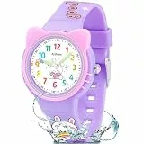 Ayybboo Kinderuhr Jungen Mädchen,Lernuhr Armbanduhr Kinder Analog mit 3ATM Wasserdicht,Weiches Band,Leicht Ablesbar 4-15 Jahre