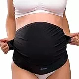 Carriwell Schwangerschaftsgürtel Deluxe – Verstellbarer Bauchgurt & Stützgurt, Atmungsaktives Bauchband Schwangerschaft, Linderung von Rückenschmerzen, Schwarz L/XL