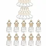 Auto-Lufterfrischer Parfümflasche,20 Stück 8 ml Nachfüllbar Auto Parfüm Duft Diffusor Leeres Duftöl Aromatisches Parfümöl Glas Anhänger Dekorationen Diffusor für Auto Büro Zuhause Parfüm Decor