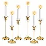 6 Set Kerzenständer Gold, Kerzenständer Stabkerzen Kerzenhalter Gold Candle Holder Hochzeit Kerze Stand für Kerzenhalter Weihnachtsdeko Innen Tisch, Geburtstagsessen, Jubiläum, Hochzeit