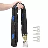 H&S Kettenschloss Motorradschloss - 10mm x 2m Kette - Schloss mit 5 Schlüsseln - Fahrradschlösser Bike Lock Stahlkette - Fahrradschloss mit Schlüssel - E Bike Sicherheitskette