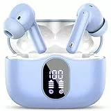 Btootos Bluetooth Kopfhörer, Kopfhörer Kabellos Bluetooth 5.4 mit App Sport In Ear Kopfhörer, Wireless Earbuds 40 Std Spielzeit, LED Ladecase, ENC Mic, Tiefer Bass Ohrhörer für IOS/Android (Babyblau)