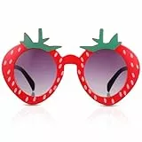 SOIMISS Erdbeer Sonnenbrille Für Mädchen, Erdbeer Brille Kinder Mit UV400 Schutz, Frucht Brille, Kinder Party Brille für 3-7 Jahre Halloween, Geburtstagsfeier, Festival, Strandparty Accessoires