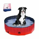 60x20cm Hundepool fur Kleine Hunde Hundebecken Faltbare Schwimmbecken Hund Planschbecken rutschfest Hundebadewanne Swimmingpool mit Ablassventil