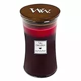 WoodWick Große Trilogy-Duftkerze im Sanduhrglas mit Pluswick-Innovation | Sun Ripened Berries | Lange Brenndauer: bis zu 130 Stunden | Geschenke für Frauen