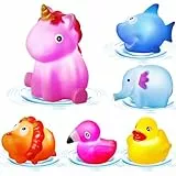 Jovicos Badespielzeug Baby, 6 Stuck LED Tier Badewannenspielzeug Baby, Wasserspielzeug Badewanne Spielzeug Kinder, Leuchtet Sensorik Spielzeug, Geschenke fur Jungen und Madchen