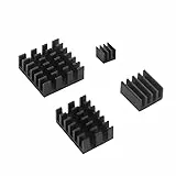 ITSTUFF Aluminium Kühlkörper Set 4 Stück schwarz – selbstklebende passive Kühlung für Raspberry Pi 4 – leise & effizient Wärmeableitung