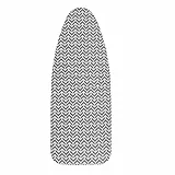 Frilodge Bügelbrettbezug mit Dicker Polsterung 120x40, Rundum-Elastikband, Klettverschlüsse, passend für Bügeltische 125x45, Ironing Board Cover Grey (Chevron)