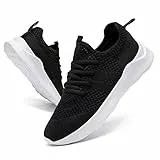 CAIQDM Damen Turnschuhe Sneaker Schuhe Damen Sportschuhe Laufschuhe Tennisschuhe Outdoor Running Damen Walkingschuhe Straßenlaufschuhe rutschfest Atmungsaktiv Leichtgewichts Schwarz Weiß 39